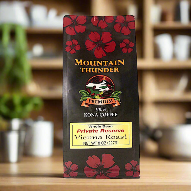 100% Kona Private Reserve Vienna roast coffee 8oz bag