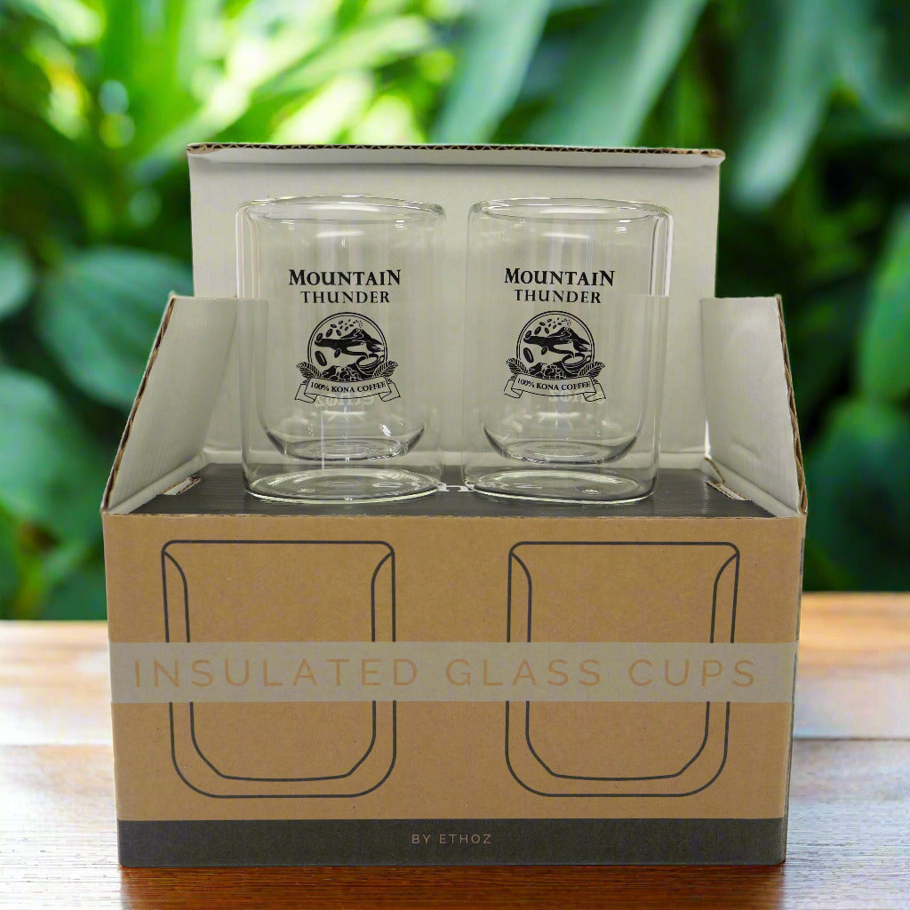 Two (2) Mountain Thunder Insulated Glass Tumblers