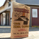 extra large 100lb burlap sack with mountain thunder logo