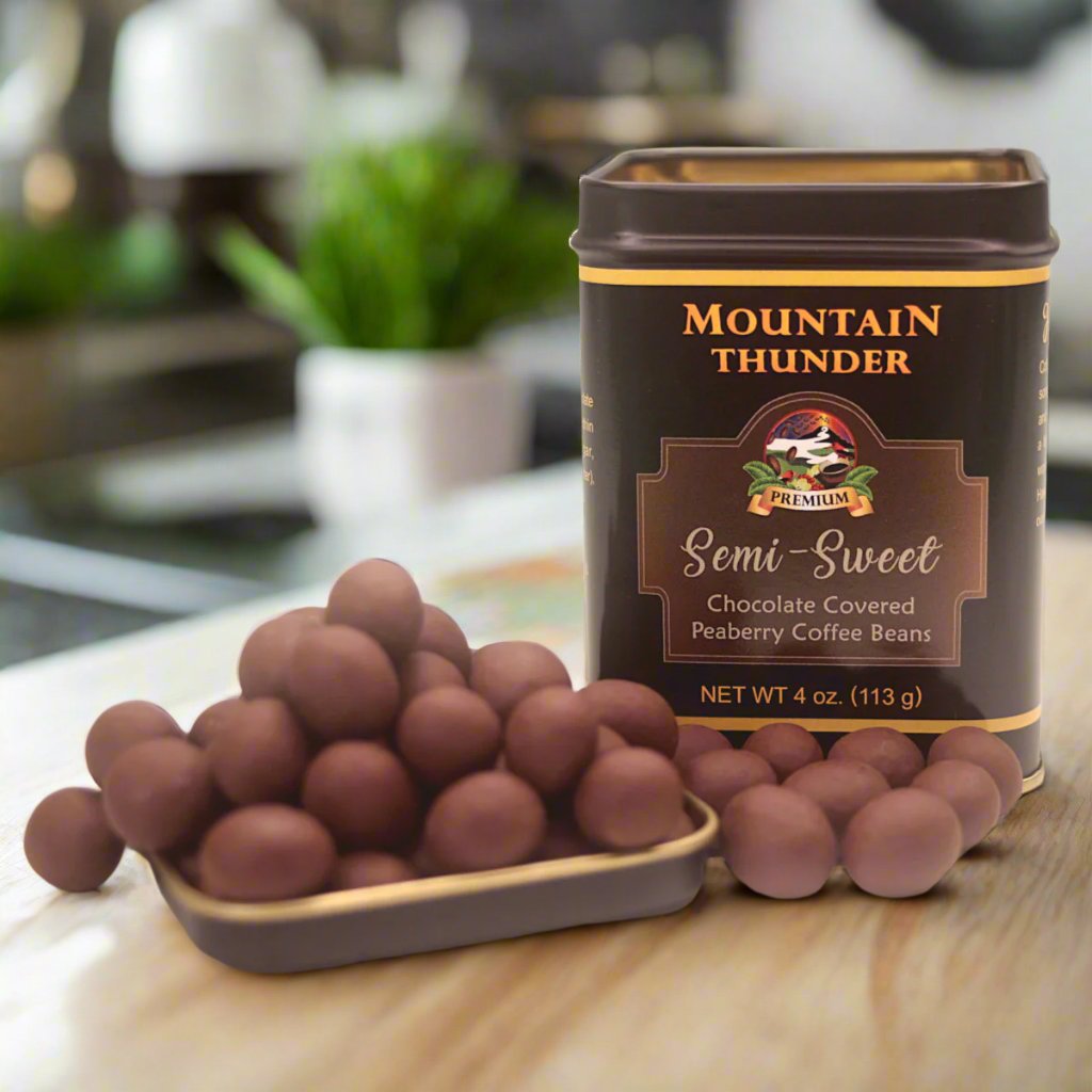 Chocolate Covered Roasted Peaberry Coffee Beans
