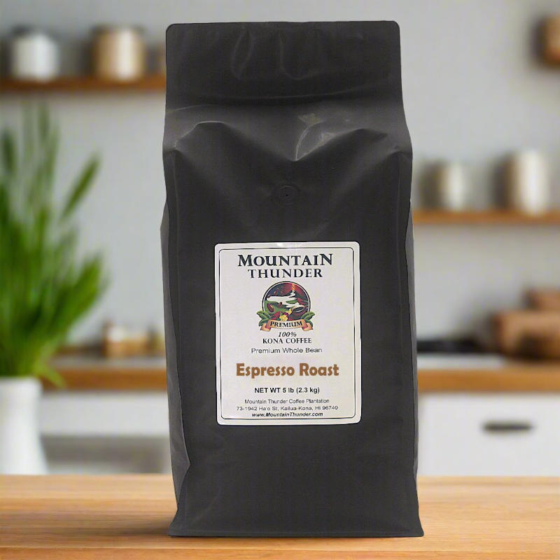 100% Kona Espresso roast in 5 pound bag