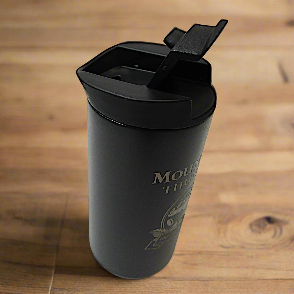 stainless steel insulated minimalist black mug