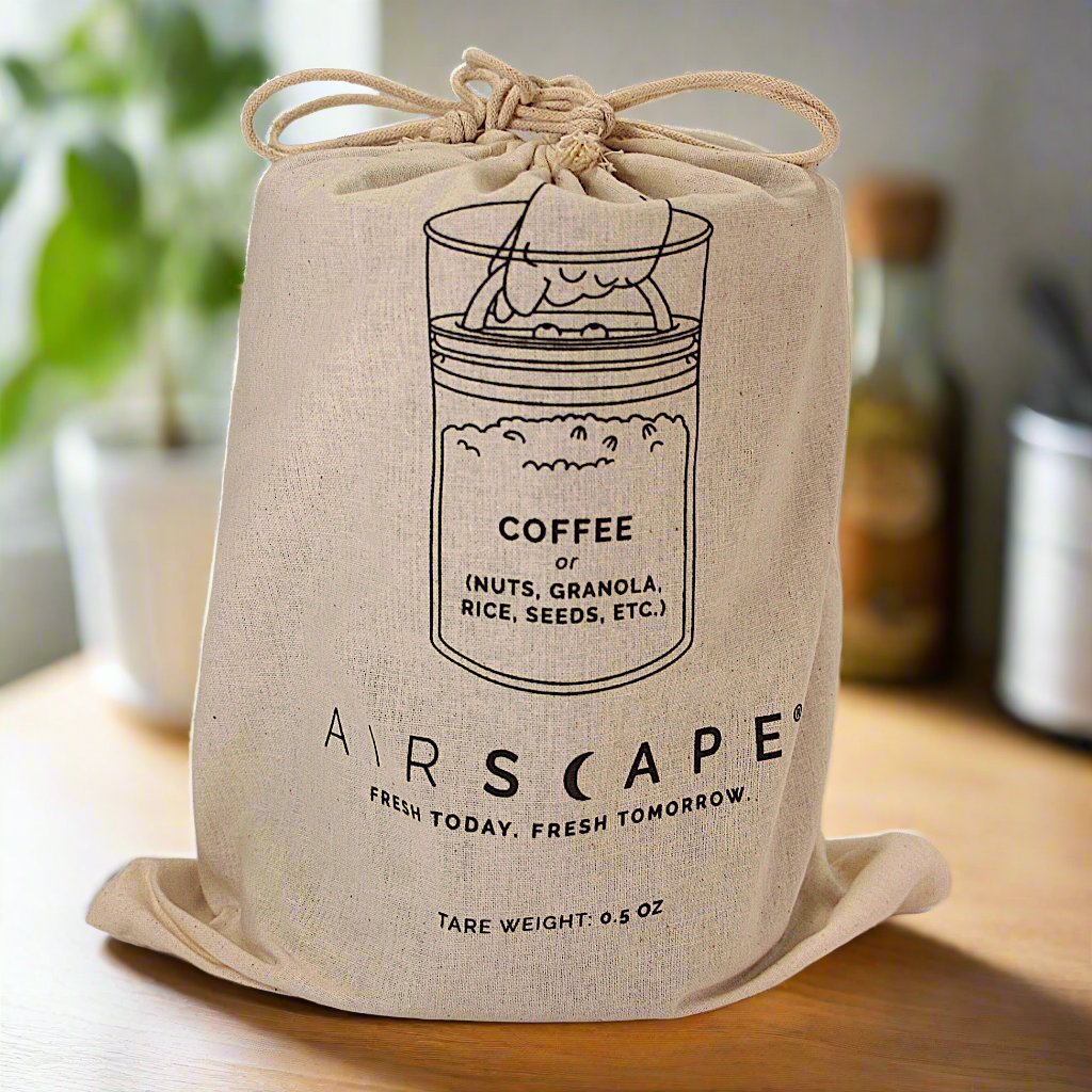 airscape canister in cloth cinch bag