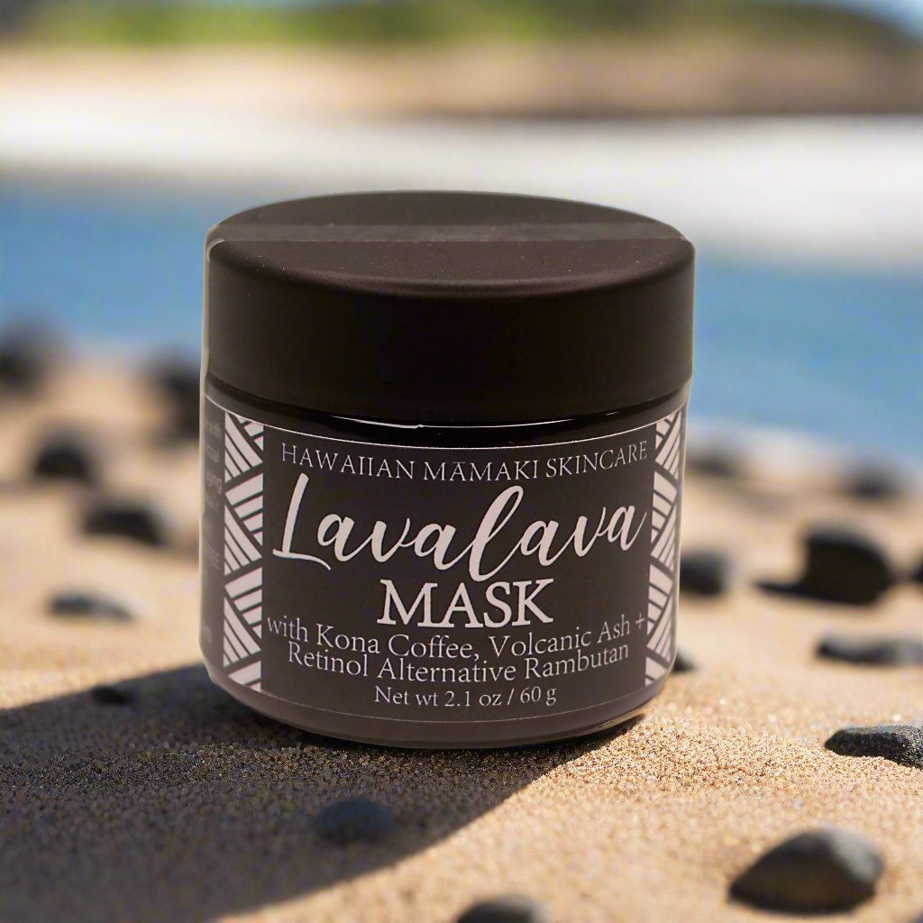 lavalava mask with Kona coffee, volcanic ash and Rambutan 2.1 oz, 60 grams