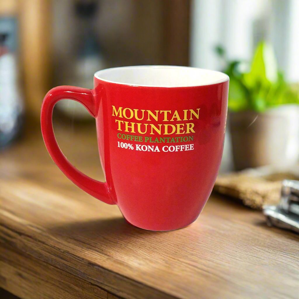 red ceramic coffee mug