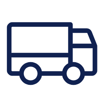 Outline of a delivery truck on a white background