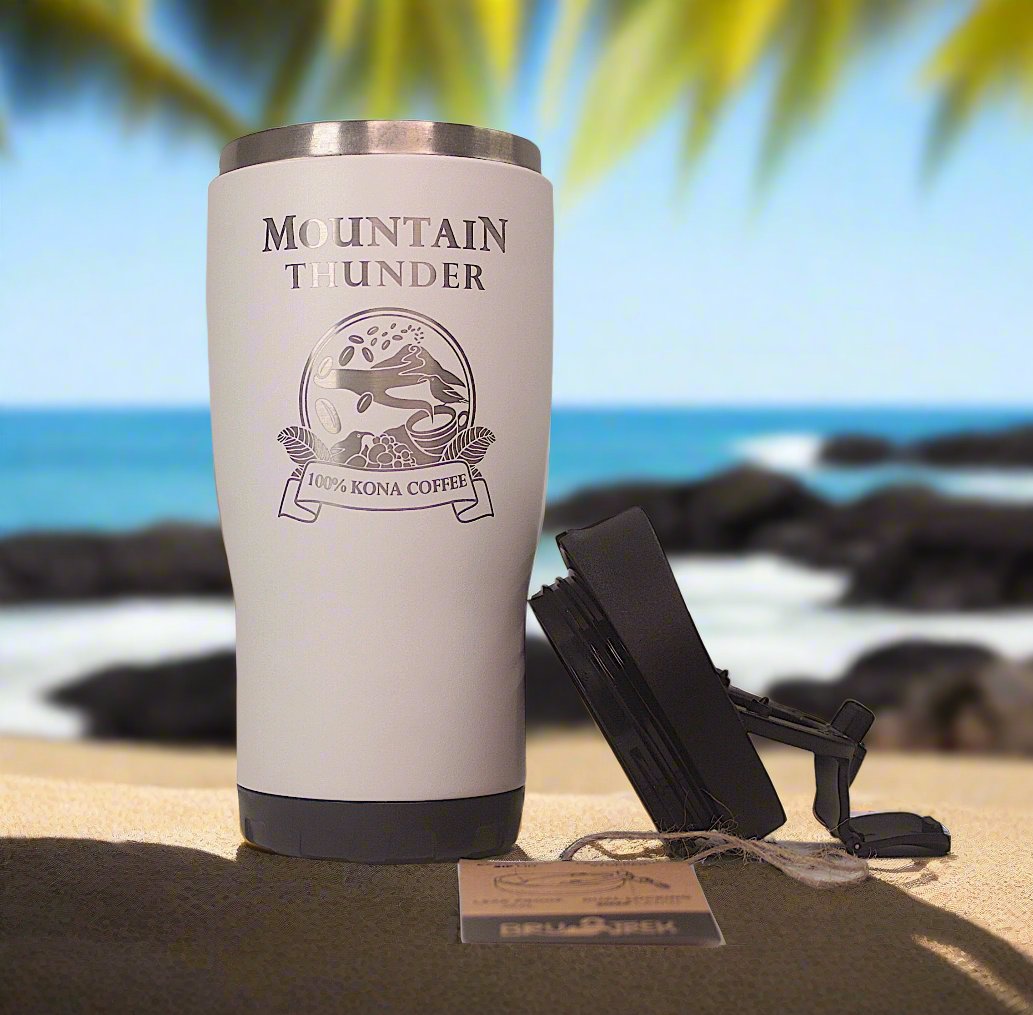 white insulated stainless steel adventure tumbler travel mug with sipnsnap lid