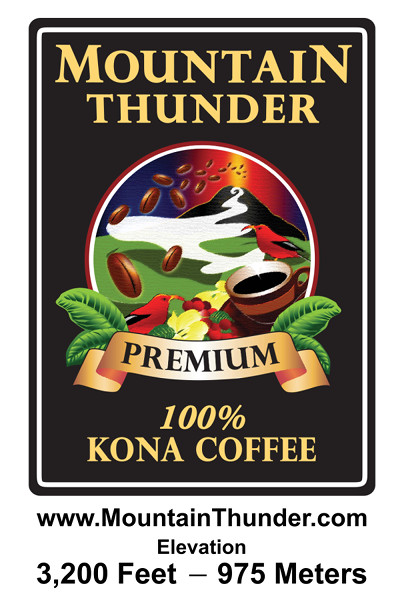 mountain thunder coffee label